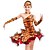 baratos Roupa Infantis de Dança-Dança Latina Vestidos / Ginástica Mulheres Treino / Espetáculo Fibra de Leite Estampa Animal Natural Vestido / Luvas / Fita de Cabelo