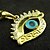 cheap Necklaces-18K Real Gold Plated Evil Eye Color Pendant 3.3*3.3CM