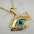 cheap Necklaces-18K Real Gold Plated Evil Eye Color Pendant 3.3*3.3CM