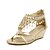 ieftine Sandale de Damă-Pentru femei Pantofi Imitație de Piele Vară Platformă / Toc Platformă Cristal Argintiu / Auriu / Tocuri de toc