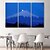 cheap Prints-E-HOME® Stretched Canvas Art The Snow Capped Mountains of Moonlight Decoration Painting  Set of 3