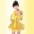 cheap Kids&#039; Dancewear-Latin Dance Dresses Performance Polyester / Tulle Sequin / Flower Sleeveless Natural