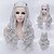 cheap Synthetic Trendy Wigs-Synthetic Wig Curly / Body Wave Style Asymmetrical Capless Wig Silver Synthetic Hair Women&#039;s Natural Hairline Silver Wig Long Cosplay Wig