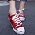 Χαμηλού Κόστους Γυναικεία Sneakers-Γυναικείο Πανί Άνοιξη Καλοκαίρι Φθινόπωρο Καθημερινό Κορδόνια Επίπεδο Τακούνι Ναυτικό Μαύρο Λευκό Κόκκινο Κάτω από 2,5εκ