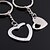 cheap Party Supplies-Alloy Silver Plated Heart in Heart Keychain Key Ring for Lover Valentine&#039;s Day(One Pair)