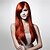 voordelige Synteettiset trendikkäät peruukit-Synthetic Wig Straight Water Wave Water Wave Asymmetrical Wig Long Red Synthetic Hair Women&#039;s Natural Hairline Red