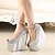 cheap Women&#039;s Heels-Women&#039;s Shoes Wedge Heel Peep Toe Pumps/Heels Dress Black/Silver