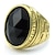 cheap Rings-Mens Crystal Stainless Steel Ring, Classic Oval, Color Black Gold, Size 8-11