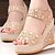 cheap Women&#039;s Sandals-Women&#039;s Shoes Wedge Heel Peep Toe Sandals Dress Black/Beige