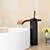 abordables Robinetteries de lavabo-Moderne Vasque Jet pluie Soupape céramique 1 trou Mitigeur un trou Bronze huilé