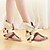 cheap Women&#039;s Sandals-Women&#039;s Flat Sandals Spring / Summer Flat Heel T-Strap Slingback Dress Office &amp; Career Leatherette Black / Beige