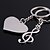 abordables Porte-clés-coeur de la musique de mariage trousseau de clés pour le jour de valentine amant (une paire)