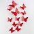 cheap Wall Stickers-Environmental Protection 3D Butterfly  Wall Stickers 12PCS/SET Red