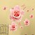 tanie Naklejki ścienne-naklejki ścienne naklejki ścienne styl romantyczny różowy kwiat wzrosła Naklejki ścienne pcv
