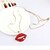cheap Necklaces-New Arrival Fashional Hot Selling Popular Rhinestone Sex Lip Necklace