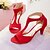 cheap Women&#039;s Sandals-Women&#039;s Shoes Fleece Spring / Summer Low Heel Black / Red / Pink