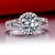 cheap Rings-Never Fade 2CT SONA Diamond Ring Excellent Round Cut Halo Paved Engagement Ring for Women 925 Silver in Platinum Plated