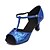 Недорогие Обувь для латиноамериканских танцев-Для женщин Латина Блестки Дерматин На высоких каблуках С пряжкой На толстом каблуке Черный Красный Серебро Золотистый Королевский синий5