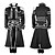 levne Anime kostýmy-Inspirovaný Sword Art Online Kirito Anime Cosplay kostýmy Cosplay šaty Jednobarevné Dlouhý rukáv Kabát / Kalhoty / Rukavice Pro Pánské / Dámské