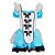 cheap Men&#039;s &amp; Women&#039;s Halloween Costumes-Alice in Wonderland Cosplay Costume Women&#039;s Halloween / Carnival / New Year Festival / Holiday Halloween Costumes White+Blue Patchwork