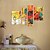 cheap Abstract Paintings-Oil Painting Hand Painted - Animals Modern Canvas / Four Panels
