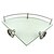 Χαμηλού Κόστους Αξεσουάρ μπάνιου-ανοξείδωτο χαλύβδινο σύρμα βραχίονα σχεδίασης μπάνιο γυαλί γωνία ράφι - ασημί + διαφανές