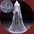 abordables Wedding Veils-One-tier Lace Applique Edge Wedding Veil Cathedral Veils with Sequin / Embroidery Lace / Tulle / Classic