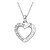 abordables שרשראות-Women&#039;s Round Single Strand Heart Shape Cubic Zirconia Rhinestone Sterling Silver Cubic Zirconia Rhinestone Silver Wedding Party Special