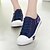 abordables Baskets femme-Femme Chaussures Tissu Printemps / Eté / Automne Confort Talon Plat Fermeture / Lacet Blanc / Rouge / Bleu