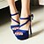 cheap Women&#039;s Sandals-Women&#039;s Shoes Faux Suede Stiletto Heel Heels/Peep Toe/Platform Sandals Party &amp; Evening/Dress Black/Blue