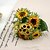 abordables Flores artificiales-ramo de girasol seda 2 ramos / porción cada ramo 5 cabezas para la decoración de la boda