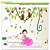 cheap Wall Stickers-Monkeys Playing With Birds On Tree Vine Wall Decal Zooyoo9012 Decorative Removable Pvc Wall Sticker