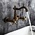 cheap Bathroom Sink Faucets-Bathtub Faucet - Widespread Antique Brass Roman Tub Two Holes / Two Handles Two HolesBath Taps