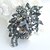 cheap Brooches-Women Accessories Gray Rhinestone Crystal Brooch Bouquet Art Deco Flower Brooch Women Jewelry