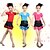 cheap Kids&#039; Dancewear-Latin Dance Performance Outfits Children&#039;s Performance Polyester Cascading Ruffle Outfit Blue/Fuchsia/Red Kids Dance Costumes