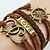 cheap Vip Deal-I&amp;U  Women&#039;s   Hand woven bracelet Restore ancient ways the rudder double heart Love multilayer bracelet
