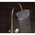 billige Bruserarmaturer-Brusehaner - Antik Ti-PVD Vægmonteret Keramik Ventil Bath Shower Mixer Taps / Messing / To Håndtag tre huller