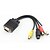 cheap VGA Cables &amp; Adapters-VGA to S-Video 3 RCA AV Adapter Converter Extension Cable for PC TV