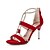 זול סנדלי נשים-נעלי נשים - סנדלים - פליז - עקבים - שחור / אדום - שמלה - עקב סטילטו