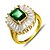 baratos Anéis-Mulheres Verde Chapeado Dourado Fashion Festa Jóias