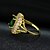 baratos Anéis-Mulheres Verde Chapeado Dourado Fashion Festa Jóias