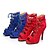 economico Scarpe per balli latini-Per donna Scarpe da ballo Finta pelle Scarpe per balli latini / Liscio / Scarpe per salsa Fibbia Sandali A stiletto Personalizzabile Rosso / Blu / Al coperto / Da allenamento / Professionale