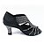 cheap Latin Shoes-Women&#039;s Latin Shoes / Ballroom Shoes Satin Sandal Rhinestone Customized Heel Customizable Dance Shoes Black / Leather