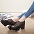 cheap Women&#039;s Sandals-Women&#039;s Outdoor Office &amp; Career Dress Summer Zipper Platform Chunky Heel Comfort Leather Black White