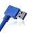 billige USB-kabler-30cm usb 3.0 rett vinkel 90 grader forlengelseskabel hann til hunn adapter ledningen blå