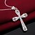 cheap Religious Jewelry-Women&#039;s Sterling Silver Zircon Cubic Zirconia Silver Choker Necklace Pendant Necklace Pendant - Fashion Cross Necklace For Christmas