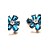 cheap Earrings-Sjeweler Female Fashion Gold-Plated Blue Flower Zircon Round Earrings