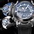 cheap Watches-Men&#039;s Wrist Watch Quartz Japanese Quartz Quilted PU Leather Black / White / Blue 30 m Water Resistant / Waterproof Alarm Calendar / date / day Analog - Digital White Black Blue / Chronograph / LCD