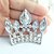 cheap Brooches-Wedding Accessories Silver-tone Pink Rhinestone Crystal Crown Brooch Art Deco Crystal Brooch Bouquet Women Jewelry