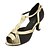 preiswerte Lateinamerikanische Schuhe-Damen Tanzschuhe Satin Schuhe für den lateinamerikanischen Tanz / Ballsaal Sandalen Maßgefertigter Absatz Maßfertigung Gold